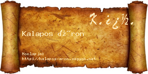 Kalapos Áron névjegykártya