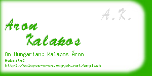 aron kalapos business card